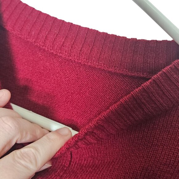 Vintage Red Woolmark Pure New Wool Button-Up‎ Cardigan Sweater Womens Size M - Picture 5 of 8